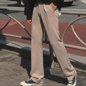 RealTaKai Wide Fit Beige Trousers